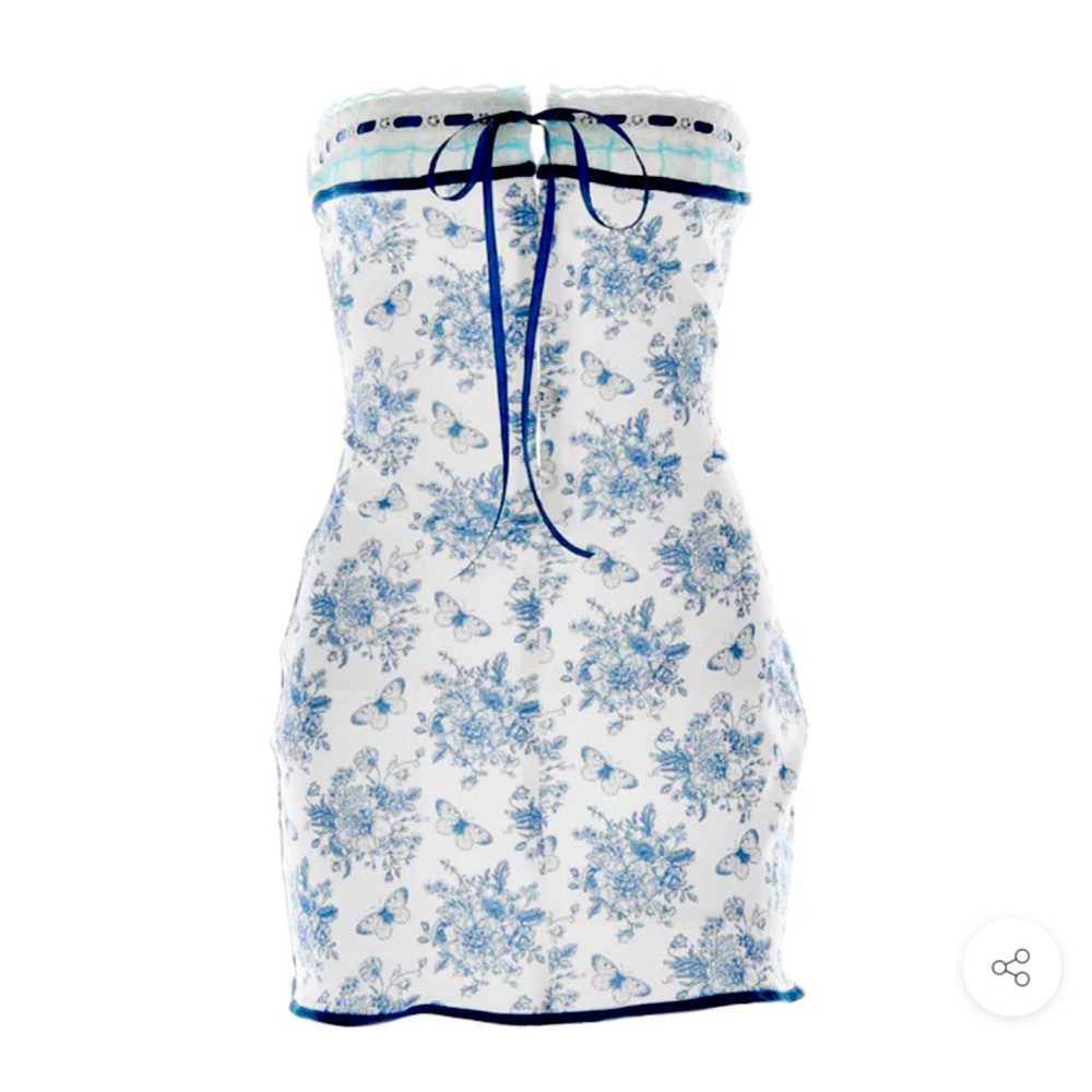 Floral strapless mini dress NWT